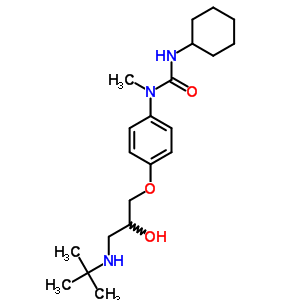 N-環(huán)己基-n-[4-(3-叔丁基氨基-2-羥基丙氧基)苯基]-n-甲基脲結(jié)構(gòu)式_57494-90-3結(jié)構(gòu)式
