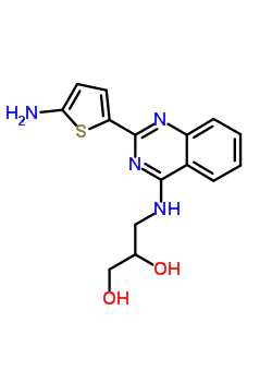 3-((2-(5-氨基-2-噻吩)-4-喹唑啉基)氨基)-1,2-丙二醇結構式_57584-57-3結構式