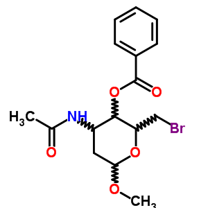 3-乙酰氨基-4-O-苯甲?；?6-溴-2,3,6-三脫氧-alpha-D-核-吡喃己糖苷甲酯結(jié)構(gòu)式_57865-92-6結(jié)構(gòu)式