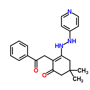 5,5-Dimethyl-2-phenacyl-3-(2-pyridin-4-ylhydrazinyl)cyclohex-2-en-1-oneStructure,58137-30-7Structure 5,5-Dimethyl-2-phenacyl-3-(2-pyridin-4-ylhydrazinyl)cyclohex-2-en-1-one Structure,58137-30-7Structure