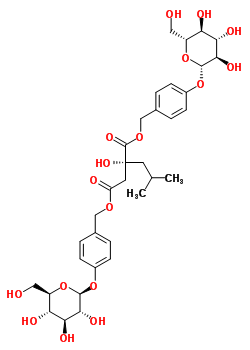 Bis(4-(glucopyranosyloxy)benzyl) 2-sec-butylmalateStructure,58139-23-4Structure Bis(4-(glucopyranosyloxy)benzyl) 2-sec-butylmalate Structure,58139-23-4Structure