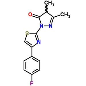 2-[4-(4-氟苯基)-1,3-噻唑-2-基]-4,5-二甲基-4H-吡唑-3-酮結(jié)構(gòu)式_5844-18-8結(jié)構(gòu)式