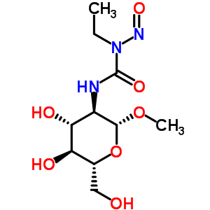 2-脫氧-2-(3-乙基-3-亞硝基脲啶)-β-d-吡喃葡萄糖苷甲酯結(jié)構(gòu)式_58484-23-4結(jié)構(gòu)式