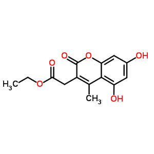 2H-1-benzopyran-3-aceticacid, 5,7-dihydroxy-4-methyl-2-oxo-, ethyl esterStructure,5852-00-6Structure 2H-1-benzopyran-3-aceticacid, 5,7-dihydroxy-4-methyl-2-oxo-, ethyl ester Structure,5852-00-6Structure