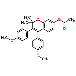 2H-1-benzopyran-7-ol,3,4-bis(4-methoxyphenyl)-2,2-dimethyl-, 7-acetateStructure,5867-70-9Structure 2H-1-benzopyran-7-ol,3,4-bis(4-methoxyphenyl)-2,2-dimethyl-, 7-acetate Structure,5867-70-9Structure