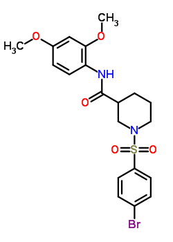 1-(4-Bromophenyl)sulfonyl-n-(2,4-dimethoxyphenyl)piperidine-3-carboxamideStructure,5869-54-5Structure 1-(4-Bromophenyl)sulfonyl-n-(2,4-dimethoxyphenyl)piperidine-3-carboxamide Structure,5869-54-5Structure