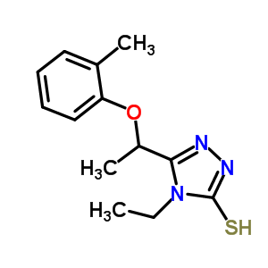 4-乙基-5-[1-(2-甲基苯氧基)乙基]-4H-1,2,4-噻唑-3-硫醇結(jié)構(gòu)式_588673-87-4結(jié)構(gòu)式