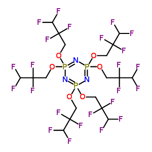 2,2,4,4,6,6-六(2,2,3,3-四氟丙氧基)-1,3,5,2lambda<sup>5</sup>,4lambda<sup>5</sup>,6lambda<sup>5</sup>-三氮雜三膦雜環(huán)己三烯結構式_58943-98-9結構式 2,2,4,4,6,6-六(2,2,3,3-四氟丙氧基)-1,3,5,2lambda<sup>5</sup>,4lambda<sup>5</sup>,6lambda<sup>5</sup>-三氮雜三膦雜環(huán)己三烯結構式_58943-98-9結構式