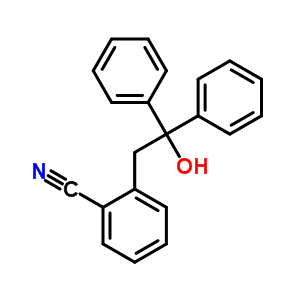 2-(2-羥基-2,2-二苯基乙基)-苯甲腈結(jié)構(gòu)式_59483-71-5結(jié)構(gòu)式