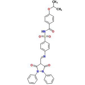 N-[4-[(3,5-二氧代-1,2-二苯基-吡唑i二n-4-基)亞甲基氨基]苯基]磺酰基-4-丙烷-2-基氧基-苯甲酰胺結(jié)構(gòu)式_59541-40-1結(jié)構(gòu)式
