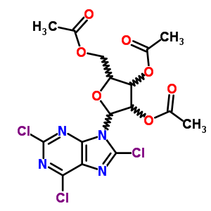 9H-purine,2,6,8-trichloro-9-(2,3,5-tri-o-acetyl-b-d-ribofuranosyl)-Structure,5987-77-9Structure 9H-purine,2,6,8-trichloro-9-(2,3,5-tri-o-acetyl-b-d-ribofuranosyl)- Structure,5987-77-9Structure