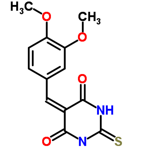 2,3-Dihydro-5-(3,4-dimethoxybenzylidene)-2-thioxo-4,6(1h,5h)-pyrimidinedioneStructure,60045-60-5Structure 2,3-Dihydro-5-(3,4-dimethoxybenzylidene)-2-thioxo-4,6(1h,5h)-pyrimidinedione Structure,60045-60-5Structure