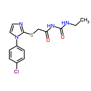 1-[[[1-(p-氯苯基)-1H-咪唑-2-基]硫代]乙?；鵠-3-乙基脲結(jié)構(gòu)式_60176-43-4結(jié)構(gòu)式