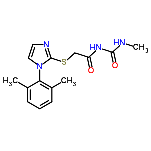 1-甲基-3-[[[1-(2,6-二甲苯基)-1H-咪唑-2-基]硫代]乙?；鵠脲結(jié)構(gòu)式_60176-54-7結(jié)構(gòu)式