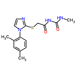 1-甲基-3-[[[1-(2,4-二甲苯基)-1H-咪唑-2-基]硫代]乙?；鵠脲結(jié)構(gòu)式_60176-55-8結(jié)構(gòu)式