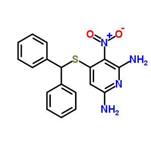 4-Benzhydrylsulfanyl-3-nitro-pyridine-2,6-diamineStructure,60282-79-3Structure 4-Benzhydrylsulfanyl-3-nitro-pyridine-2,6-diamine Structure,60282-79-3Structure