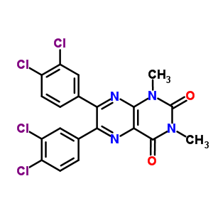 6,7-Bis(3,4-dichlorophenyl)-1,3-dimethyl-pteridine-2,4-dione Structure,60333-36-0Structure