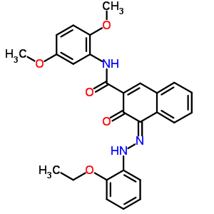 N-(2,5-二甲氧基苯基)-4-[(2-乙氧基苯基)氮雜]-3-羥基-2-萘羧酰胺結(jié)構(gòu)式_61050-19-9結(jié)構(gòu)式