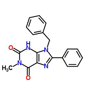 1H-purine-2,6-dione,3,9-dihydro-1-methyl-8-phenyl-9-(phenylmethyl)-Structure,61080-48-6Structure 1H-purine-2,6-dione,3,9-dihydro-1-methyl-8-phenyl-9-(phenylmethyl)- Structure,61080-48-6Structure