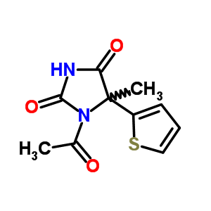 1-乙?；?5-甲基-5-噻吩-2-基-咪唑啉-2,4-二酮結(jié)構(gòu)式_62031-98-5結(jié)構(gòu)式