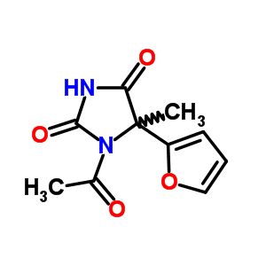 2,4-Imidazolidinedione,1-acetyl-5-(2-furanyl)-5-methyl-Structure,62032-09-1Structure 2,4-Imidazolidinedione,1-acetyl-5-(2-furanyl)-5-methyl- Structure,62032-09-1Structure