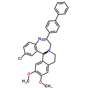 6-(4-Biphenylyl)-2-chloro-12,13-dimethoxy-9,10-dihydro-7h-isoquino(2,1-d)(1,4)benzodiazepineStructure,62206-01-3Structure 6-(4-Biphenylyl)-2-chloro-12,13-dimethoxy-9,10-dihydro-7h-isoquino(2,1-d)(1,4)benzodiazepine Structure,62206-01-3Structure