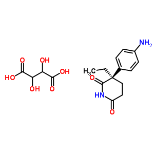 3-(4-Aminophenyl)-3-ethyl-2,6-piperidinedione 2,3-dihydroxysuccinate (1:1)Structure,62268-19-3Structure 3-(4-Aminophenyl)-3-ethyl-2,6-piperidinedione 2,3-dihydroxysuccinate (1:1) Structure,62268-19-3Structure
