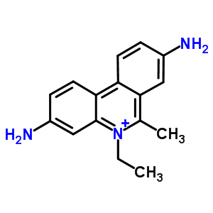 3,8-Diamino-5-ethyl-6-methyl-phenanthridiniumStructure,62895-25-4Structure 3,8-Diamino-5-ethyl-6-methyl-phenanthridinium Structure,62895-25-4Structure