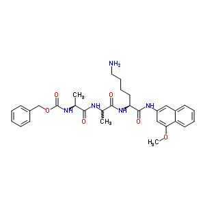 芐氧羰基-丙氨酰-丙氨酰-賴氨酰-4-甲氧基-2-萘甲酰胺結(jié)構(gòu)式_63244-88-2結(jié)構(gòu)式