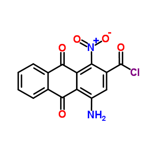 4-Amino-9,10-dihydro-1-nitro-9,10-dioxo-2-anthracenecarboxylic acid chlorideStructure,63589-36-6Structure 4-Amino-9,10-dihydro-1-nitro-9,10-dioxo-2-anthracenecarboxylic acid chloride Structure,63589-36-6Structure
