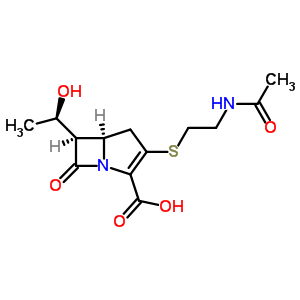 (5R,6s)-3-[[2-(乙?；被?乙基]硫代]-6-[(r)-1-羥基乙基]-7-氧代-1-氮雜雙環(huán)[3.2.0]-2-庚烯-2-羧酸結(jié)構(gòu)式_63701-32-6結(jié)構(gòu)式
