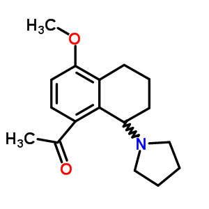 1-(8-乙?；?5-甲氧基-1,2,3,4-四氫萘-1-基)吡咯烷結(jié)構(gòu)式_63886-60-2結(jié)構(gòu)式