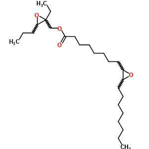 8-(3-Octyloxirane-2-yl)octanoic acid (2-ethyl-3-propyloxirane-2-yl)methyl esterStructure,63907-12-0Structure 8-(3-Octyloxirane-2-yl)octanoic acid (2-ethyl-3-propyloxirane-2-yl)methyl ester Structure,63907-12-0Structure