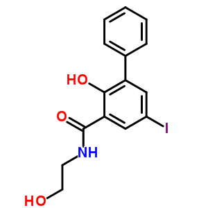 2-羥基-n-(2-羥基乙基)-5-碘-1,1-聯(lián)苯-3-羧酰胺結構式_63992-47-2結構式