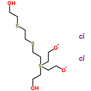 Bis-2(bis(2-hydroxyethyl)sulphoniumethyl)sulphide dichlorideStructure,64036-79-9Structure Bis-2(bis(2-hydroxyethyl)sulphoniumethyl)sulphide dichloride Structure,64036-79-9Structure