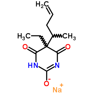 5-Ethyl-5-(1-methyl-3-butenyl)-2-sodiooxy-4,6(1h,5h)-pyrimidinedioneStructure,64038-19-3Structure 5-Ethyl-5-(1-methyl-3-butenyl)-2-sodiooxy-4,6(1h,5h)-pyrimidinedione Structure,64038-19-3Structure