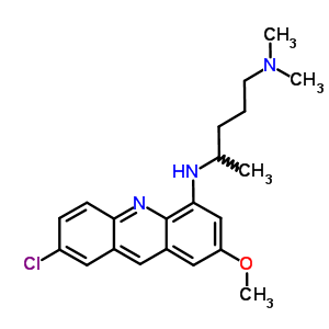 2-Chloro-7-methoxy-n-(4-dimethylamino-1-methylbutyl)acridin-5-amineStructure,64046-82-8Structure 2-Chloro-7-methoxy-n-(4-dimethylamino-1-methylbutyl)acridin-5-amine Structure,64046-82-8Structure