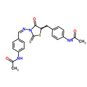N-[4-[[3-[[[4-(乙?；被?苯基]亞甲基]氨基]-4-氧代-2-硫氧代噻唑啉-5-基]甲基]苯基]乙酰胺結(jié)構(gòu)式_64058-89-5結(jié)構(gòu)式