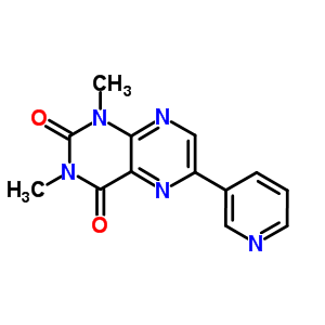 2,4(1H,3h)-pteridinedione,1,3-dimethyl-6-(3-pyridinyl)-Structure,64232-94-6Structure 2,4(1H,3h)-pteridinedione,1,3-dimethyl-6-(3-pyridinyl)- Structure,64232-94-6Structure