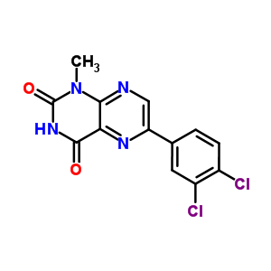 2,4(1H,3h)-pteridinedione,6-(3,4-dichlorophenyl)-1-methyl-Structure,64233-28-9Structure 2,4(1H,3h)-pteridinedione,6-(3,4-dichlorophenyl)-1-methyl- Structure,64233-28-9Structure