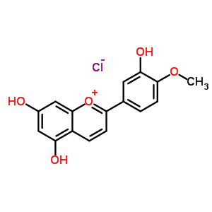 5,7-Dihydroxy-2-(3-hydroxy-4-methoxyphenyl)chromenium chlorideStructure,64670-94-6Structure 5,7-Dihydroxy-2-(3-hydroxy-4-methoxyphenyl)chromenium chloride Structure,64670-94-6Structure