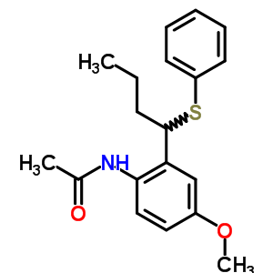 n-[4-甲氧基-2-[1-(苯基硫代)丁基]苯基]-乙酰胺結(jié)構(gòu)式_64872-86-2結(jié)構(gòu)式