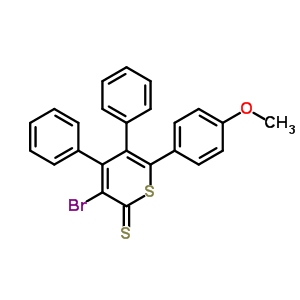 2H-thiopyran-2-thione,3-bromo-6-(4-methoxyphenyl)-4,5-diphenyl-Structure,65714-03-6Structure 2H-thiopyran-2-thione,3-bromo-6-(4-methoxyphenyl)-4,5-diphenyl- Structure,65714-03-6Structure