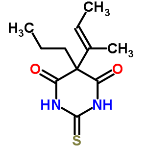 4,6 (1H, 5h)-pyrimidinedione, dihydro-5-(1-methyl-1-propenyl)-5-propyl-2-thioxo-Structure,66843-07-0Structure 4,6 (1H, 5h)-pyrimidinedione, dihydro-5-(1-methyl-1-propenyl)-5-propyl-2-thioxo- Structure,66843-07-0Structure