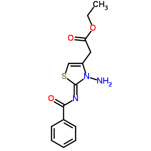 2-[(2Z)-3-氨基-2-苯甲酰基亞氨基-1,3-噻唑-4-基]乙酸乙酯結構式_66870-59-5結構式