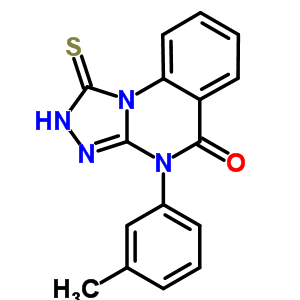 1-疏基-4-(3-甲基苯基)[1,2,4]噻唑并[4,3-a]喹唑啉-5(4h)-酮結(jié)構(gòu)式_67442-91-5結(jié)構(gòu)式