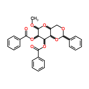 甲基-2,3-二-o-苯甲?；?4,6-o-亞芐基-alpha-d-吡喃葡萄糖苷結(jié)構(gòu)式_6748-91-0結(jié)構(gòu)式