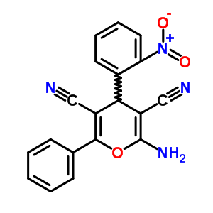 2-氨基-4-(2-硝基苯基)-6-苯基-4H-吡喃-3,5-二甲腈結(jié)構(gòu)式_67720-54-1結(jié)構(gòu)式