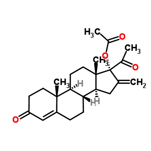 17alpha-乙酰氧基-16-亞甲基-孕甾-4-烯-3,20-二酮結(jié)構(gòu)式_6815-51-6結(jié)構(gòu)式