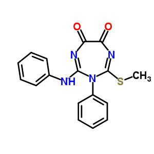2-Anilino-4-methylsulfanyl-3-phenyl-1,3,5-triazepine-6,7-dioneStructure,68822-95-7Structure 2-Anilino-4-methylsulfanyl-3-phenyl-1,3,5-triazepine-6,7-dione Structure,68822-95-7Structure